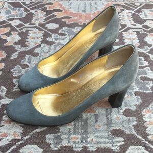 J Crew Gray Suede Heels
